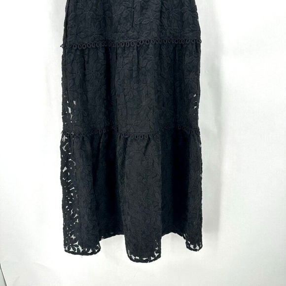 Lost + Wander Madonna Blossom Organza Midi Dress Size XS Black Lace Coquette NWT - Picture 6 of 12